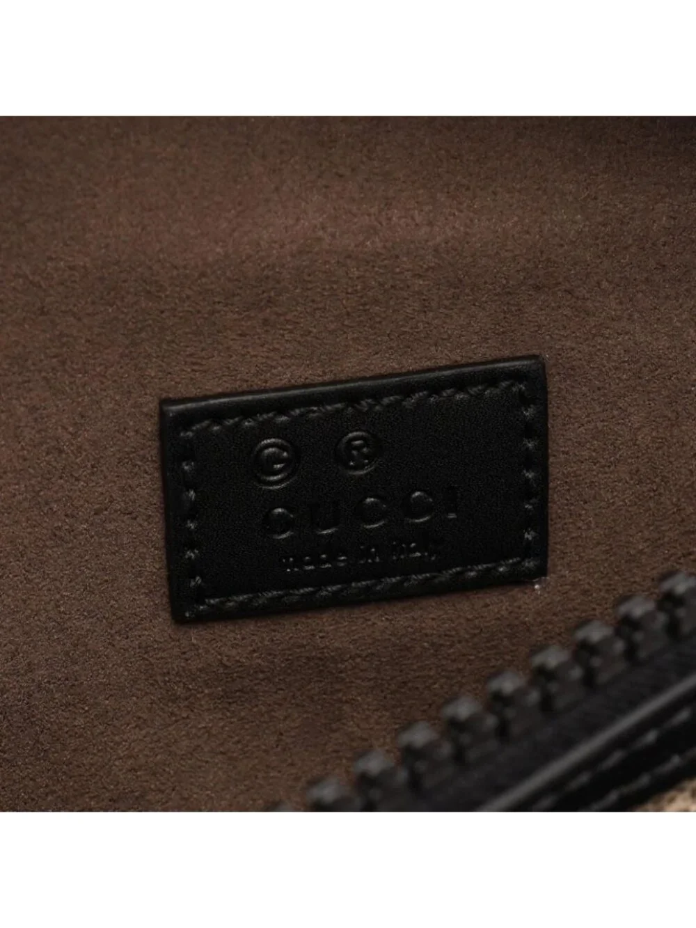 Gucci Waist Bag GG Supreme Beige Brown Black Leather Small